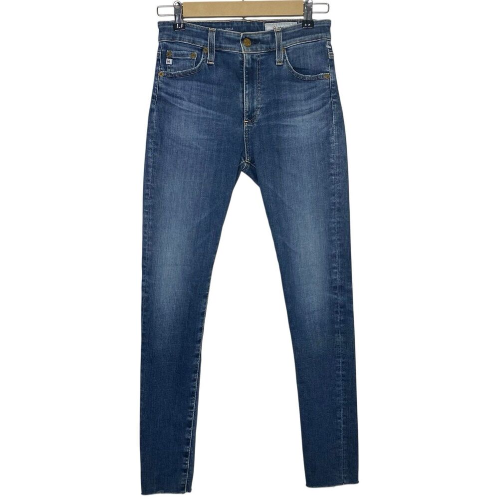 AG Adriano Goldschmied Jeans Womens 26 High Rise Farrah Skinny Ankle Raw Hem NEW